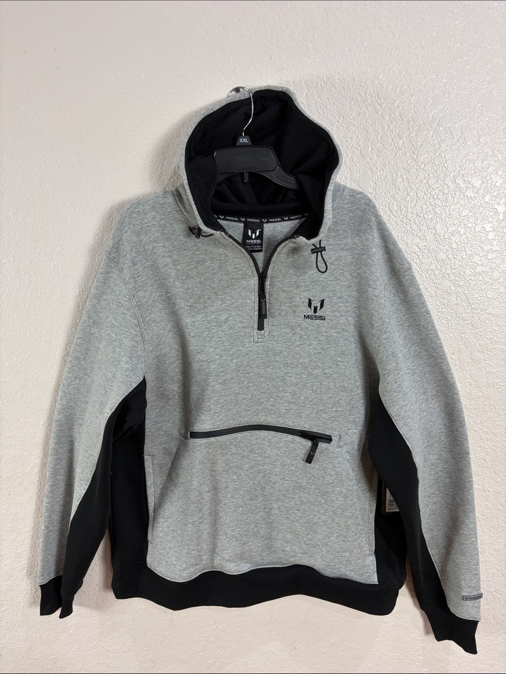 MESSI Collection ,Size XXL,Grey & Black Hooded Pullover